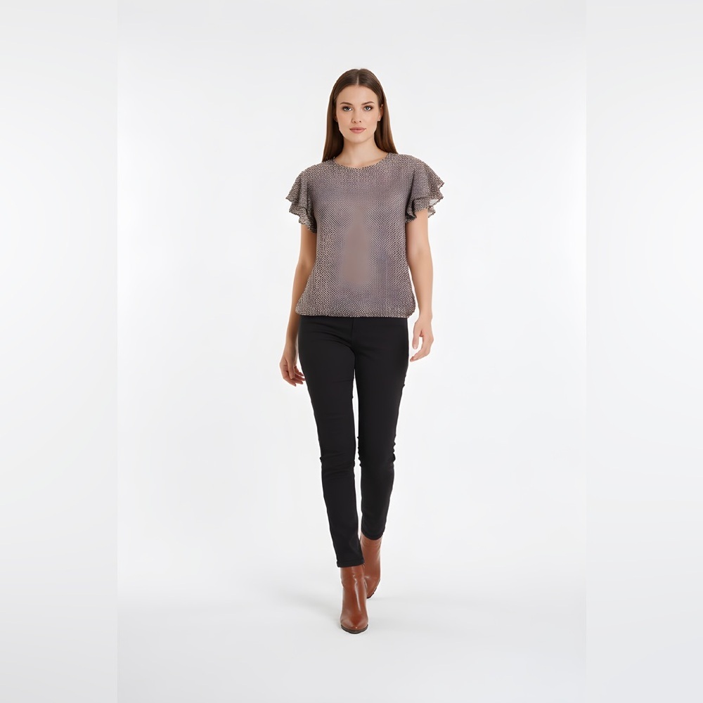 Worthington Black‎ and White Geometric Blouse